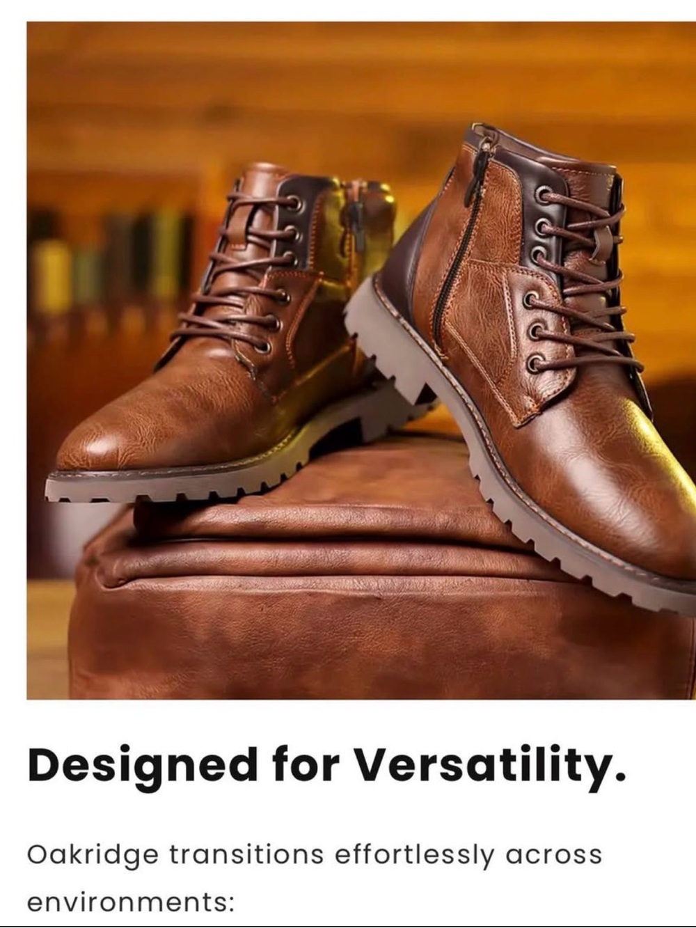Men's size 13 Brown Leather Lace-Up Ankle Boots